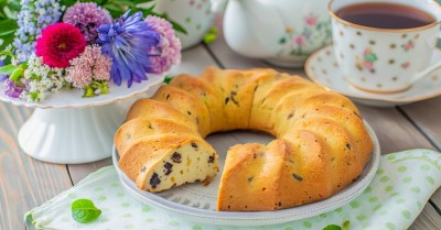 Простой кекс с изюмом в духовке