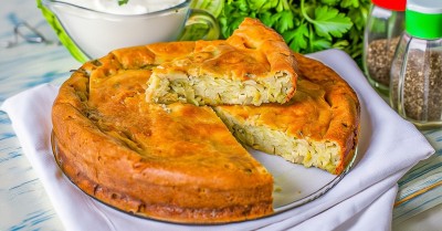Заливной пирог на сметане в духовке