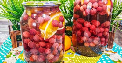 Компот из крыжовника с апельсином