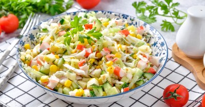 Салат с кукурузой без яиц