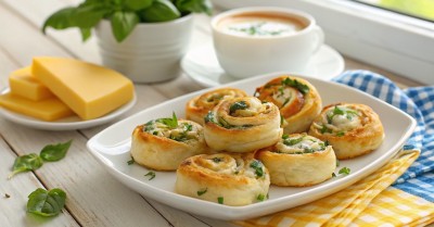 Слоеные пирожки со шпинатом и сыром