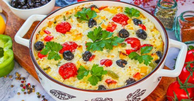 Рис с сыром в духовке в сливках