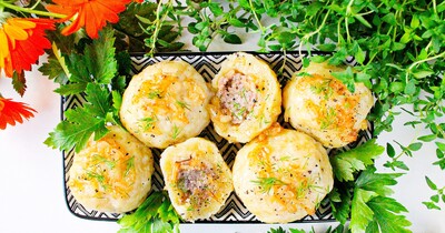 Клецки картофельные с мясом