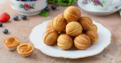 Орешки с вареной сгущенкой в орешнице на газу