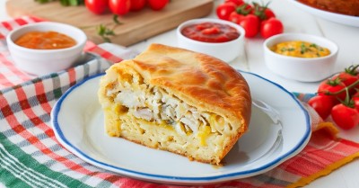 Заливной пирог с рыбой на кефире