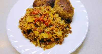 Тушеная гречка с овощами ассорти