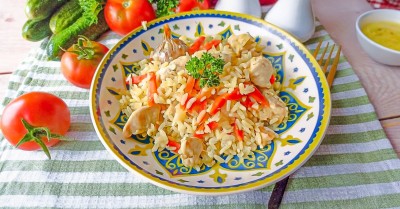 Плов в микроволновке с курицей