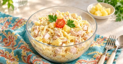 Салат с копченой курицей яйцом сыром