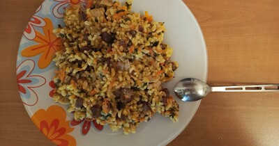 рис с фасолью и курицей