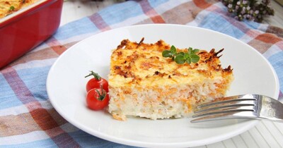 Запеканка из рыбного фарша с картофелем