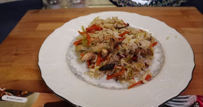 Индейка с овощами в устричном соусе