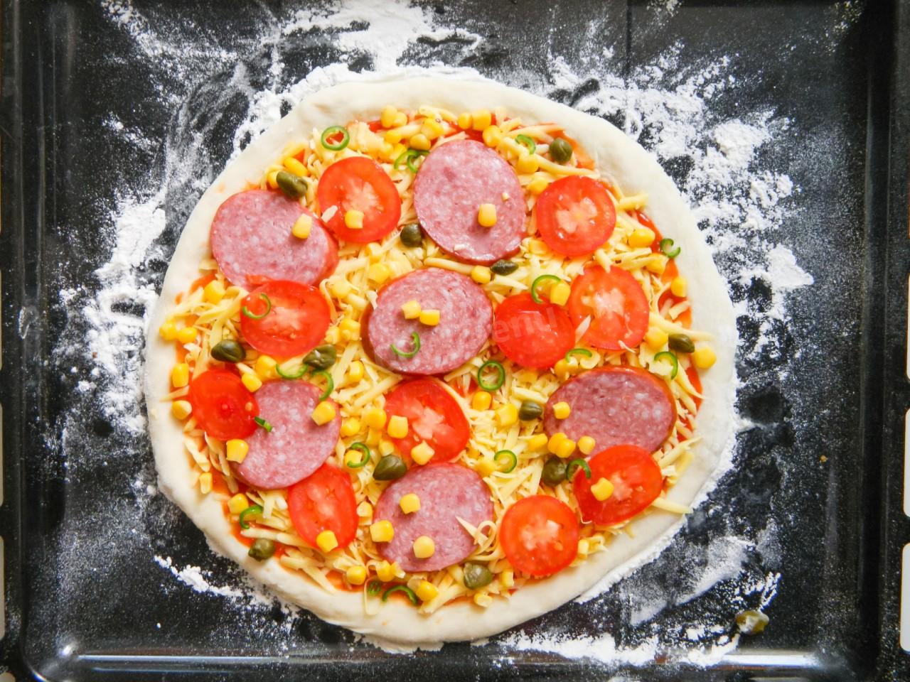 что положить в пиццу начинка с колбасой фото 104
