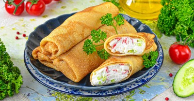 Блины с крабовыми палочками