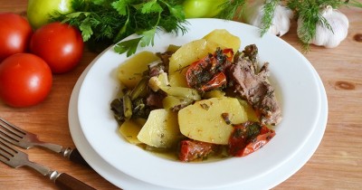 Хашлама с картошкой и перцем