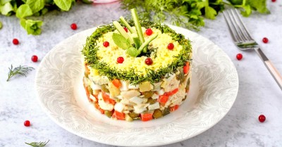 Салат оливье с курицей классический простой