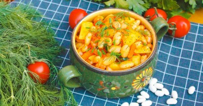 Тушеный картофель с фасолью