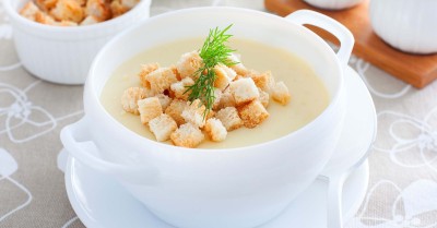 Суп-пюре с гренками и сливками в блендере