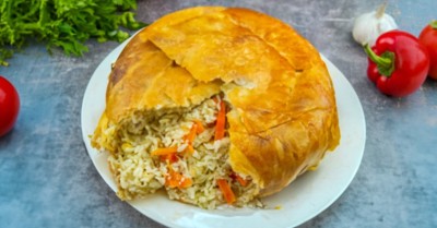 Шах плов с курицей в лаваше