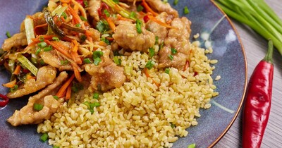 Свинина гобаожоу с булгуром