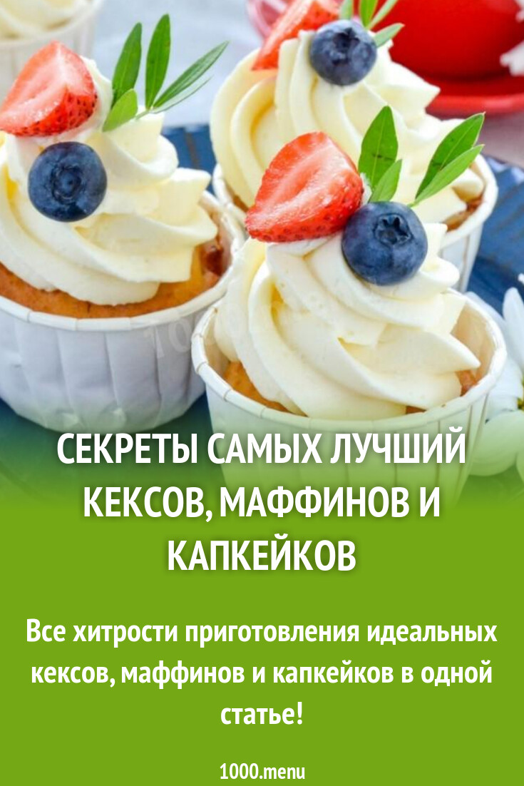 Кексы, маффины и капкейки: как приготовить правильно? - 1000.menu