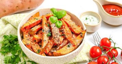 Сладкий батат запеченный в духовке с сыром