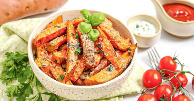 Сладкий батат запеченный в духовке с сыром