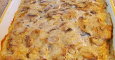 Лосось с шампиньонами а-ля по-французски