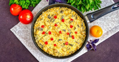 Мясо в сливочном соусе с грибами