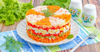 Салат крабовые палочки сыр морковь