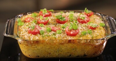 Гороховая запеканка с фаршем