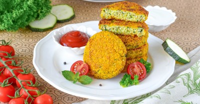Кабачковые котлеты с овсянкой и чесноком