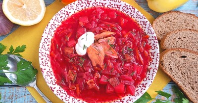 Яркий и ароматный борщ с болгарским перцем