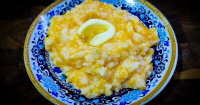 Молочная тыквенная каша с рисом