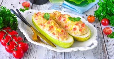 Кабачки с куриным фаршем в духовке