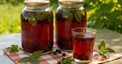 Компот из смородины с мятой
