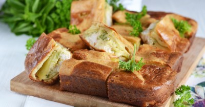 Заливной пирог с курицей и картошкой
