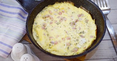 Молочный омлет с колбасой