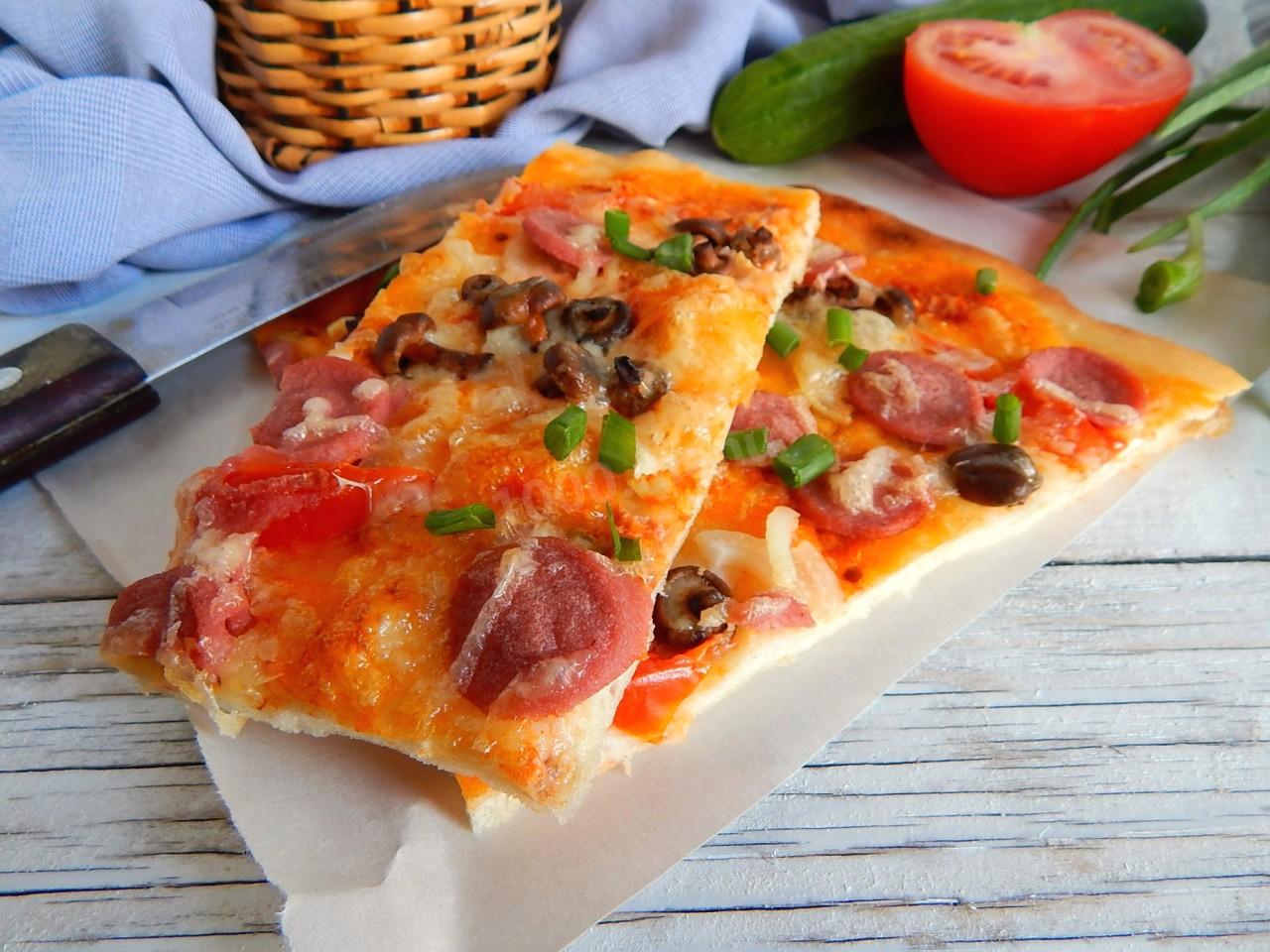 толстая пицца на кефире в духовке фото 90