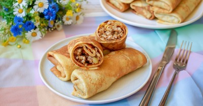 Фаршированные блины с мясным фаршем