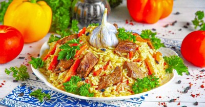 Плов узбекский из говядины в казане