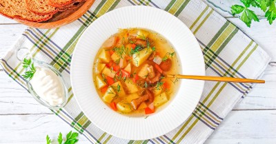 Суп из опят замороженных