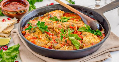 Классический чахохбили из курицы по грузински на сковороде