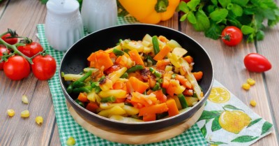 Овощное рагу с фасолью стручковой