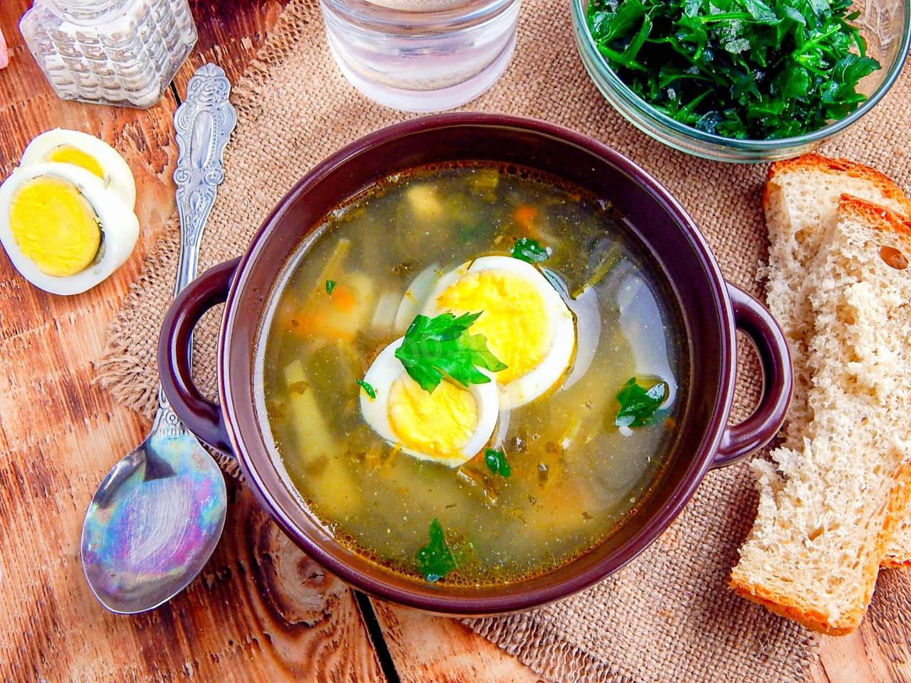 Суп из щавеля с яйцом без мяса с картошкой рецепт классический пошаговый с фото