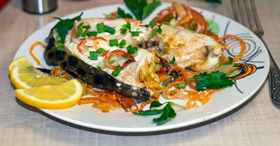 Зубатка с майонезом в духовке