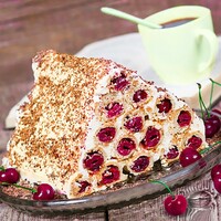 Торт Монастырская изба с вишней рецепт с фото пошагово - 1000.menu