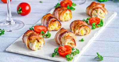 Куриные рулетики в беконе в духовке