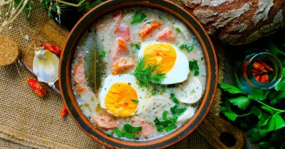 Польский суп журек из свинины