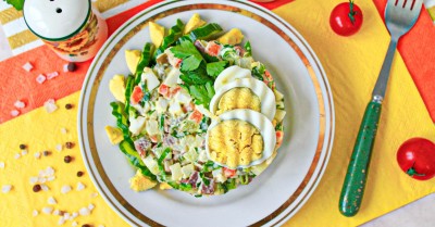 Салат оливье с говядиной