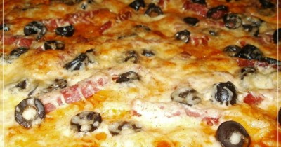 Пицца Пепперони на сухих дрожжах с майонезом